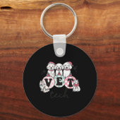 Vet Tech Kerstmis Dierenarts Specialist Sleutelhanger (Voorkant)