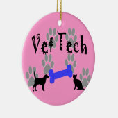 Vet Tech-kerstsierpoten en -Botten Keramisch Ornament (Rechts)