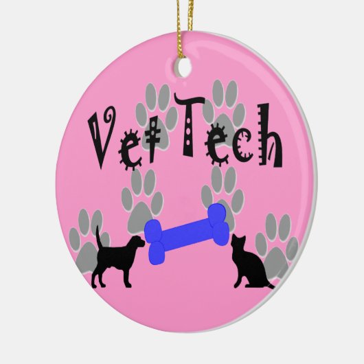 Vet Tech-kerstsierpoten en -Botten Keramisch Ornament (Links)