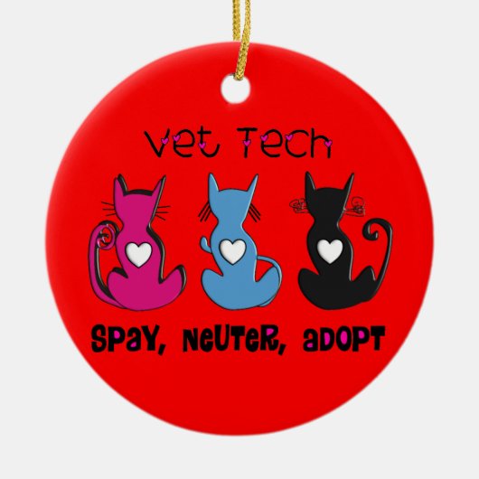 VET Tech-kerstversiering Keramisch Ornament (Voorkant)