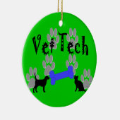 Vet Tech-kerstversiering Keramisch Ornament (Rechts)