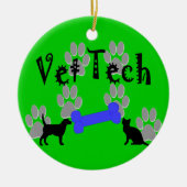 Vet Tech-kerstversiering Keramisch Ornament (Voorkant)