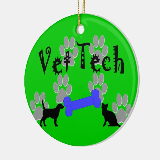 Vet Tech-kerstversiering Keramisch Ornament (Links)