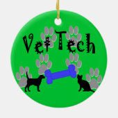Vet Tech-kerstversiering Keramisch Ornament (Achterkant)