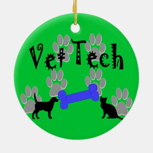 Vet Tech-kerstversiering Keramisch Ornament (Achterkant)