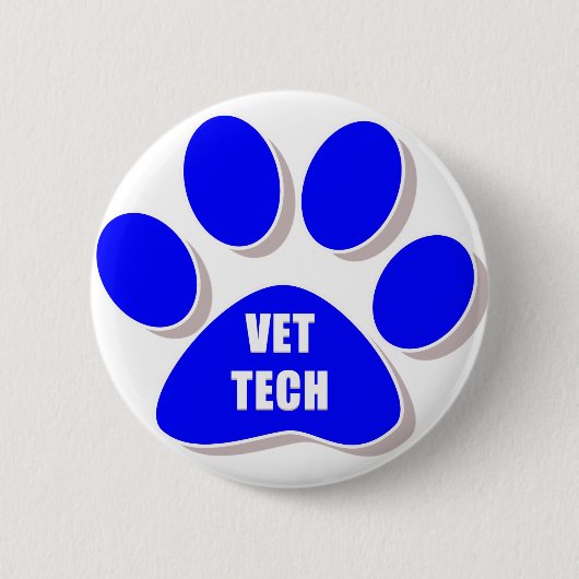 vet tech - knop blauw ronde button 5,7 cm (Voorkant)