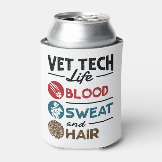 Vet Tech Life Blood Sweat and Hair Blikjeskoeler (Blikje Voorkant)
