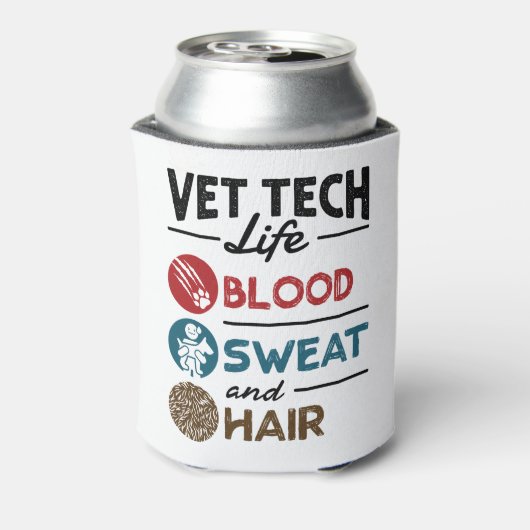 Vet Tech Life Blood Sweat and Hair Blikjeskoeler (Blikje Achterkant)