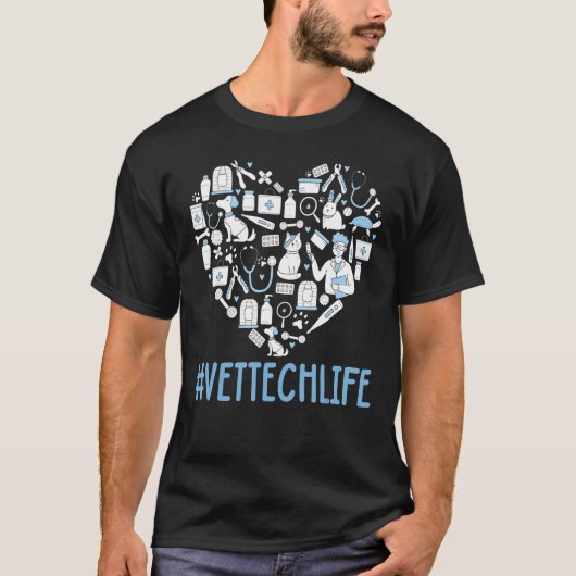 Vet Tech Life Veterinary technicus Student Paw Pr T-shirt (Voorkant)