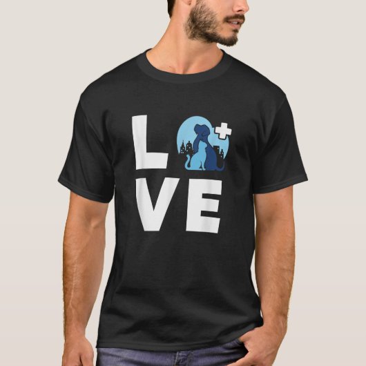 Vet Tech Love Animal Veterinary Veterinarian Techn T-shirt (Voorkant)