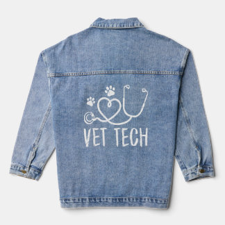 Vet Tech Love Animals Pw Print  Vettechlif Denim Jacket