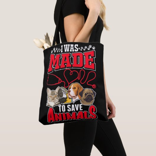 Vet Tech Love Animals Veterinarian Tote Bag (Dichtbij)