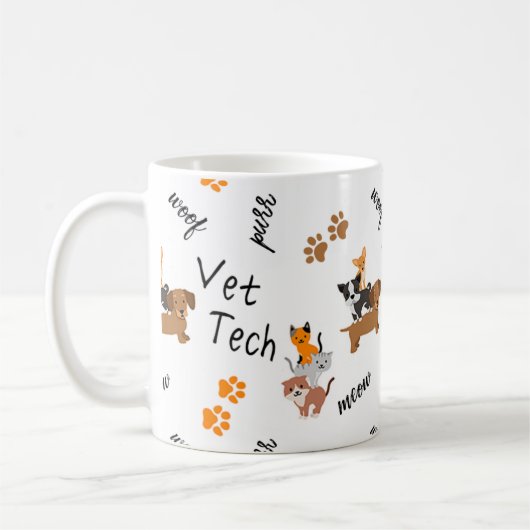 Vet Tech met katten en honden koffiekopje Koffiemok (Links)