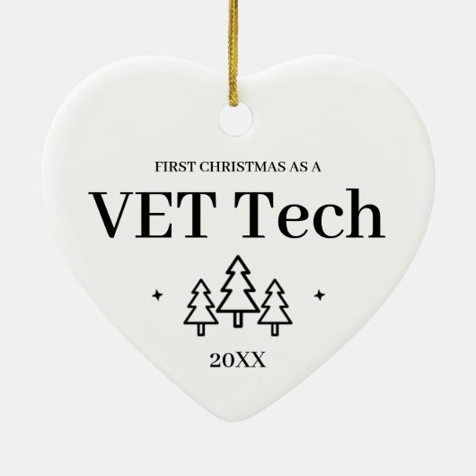 VET Tech Nieuwe baan Kerstmis Keramisch Ornament (Achterkant)