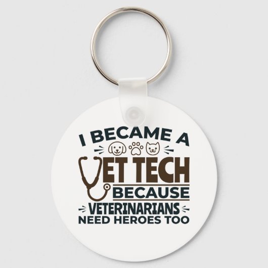 Vet Tech omdat dierenartsen ook helden nodig hebbe Sleutelhanger (Voorkant)