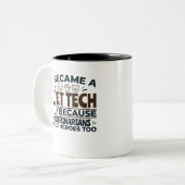 Vet Tech omdat dierenartsen ook helden nodig hebbe Tweekleurige Koffiemok (Voorkant links)