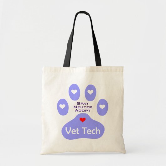 Vet Tech Paw-Canvas tas (Voorkant)