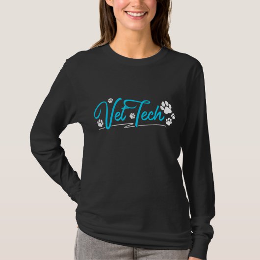 Vet Tech Pawprint Veterinary technicus T-shirt (Voorkant)