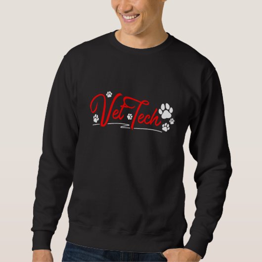 Vet Tech Pawprint Veterinary technicus Trui (Voorkant)