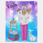 Vet Tech Personalized Cat, Dog, Bird, Bunny Fleece Deken (Voorkant)
