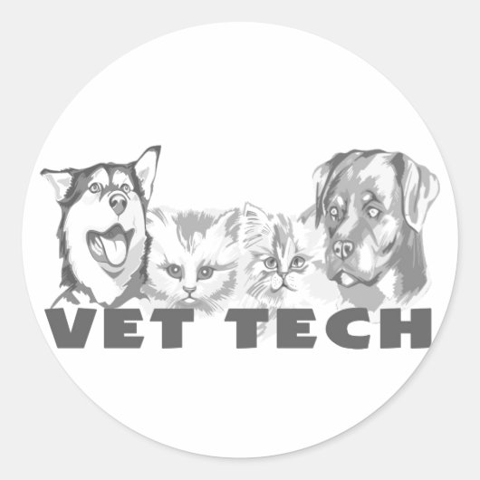 Vet Tech Ronde Sticker (Voorkant)