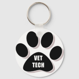 vet tech sleutelhanger paw zwart