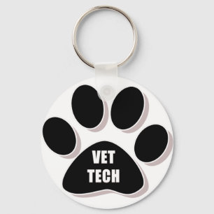 vet tech sleutelhanger paw zwart