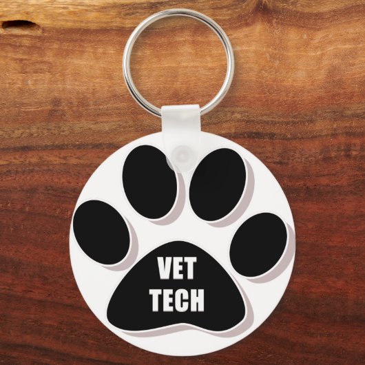 vet tech sleutelhanger paw zwart (Voorkant)