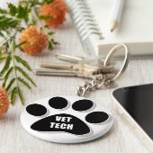vet tech sleutelhanger paw zwart (Zijkant)