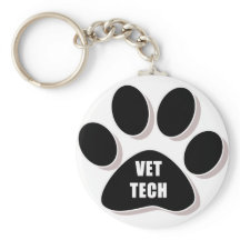 vet tech sleutelhanger paw zwart