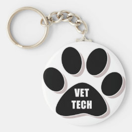 vet tech sleutelhanger paw zwart