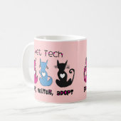 Vet Tech SPAY NEUTER ADOPT Black Cats Design Koffiemok (Voorkant links)