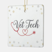 Vet Tech Stethoscoop Hart Vakantie Keramisch Ornament (Links)
