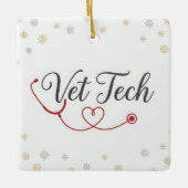 Vet Tech Stethoscoop Hart Vakantie Keramisch Ornament (Voorkant)