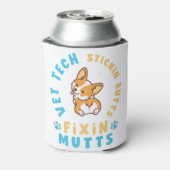 Vet Tech Stickin' Butts and Fixin' Mutts Blikjeskoeler (Blikje Achterkant)