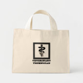 Vet-tech-symbool, veterinair technicus mini tote bag (Voorkant)