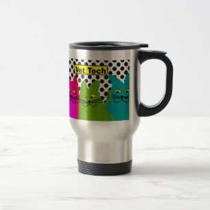 Vet Tech Travel Mug Whimsical Cats Reisbeker