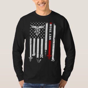 Vet Tech USA vlag Huisdieren Dierenarts Technicus T-shirt