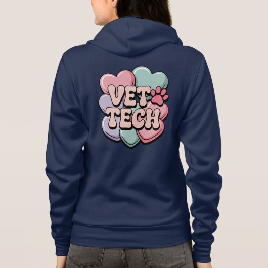 Vet Tech Valentijnshart Zip Hoodie (Achterkant)