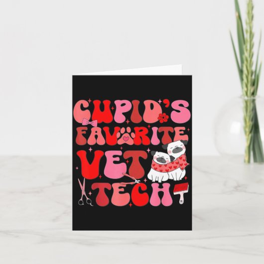 Vet Tech Valentines Day Veterinary Vet Student Vet Kaart (Voorkant)