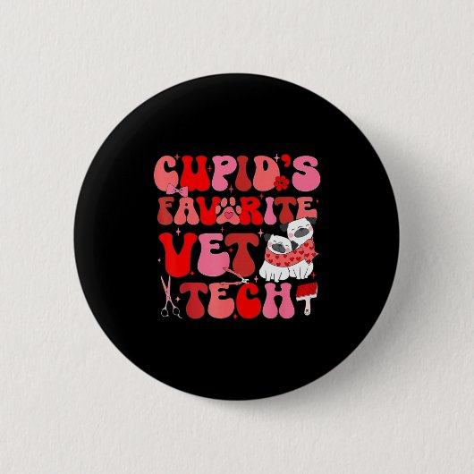 Vet Tech Valentines Day Veterinary Vet Student Vet Ronde Button 5,7 Cm (Voorkant)