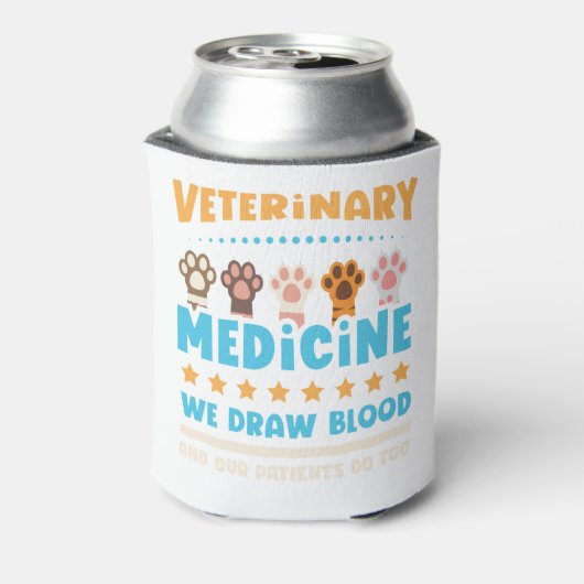 Vet Tech Veterinarian Funny Draw Blood Blikjeskoeler (Blikje Achterkant)