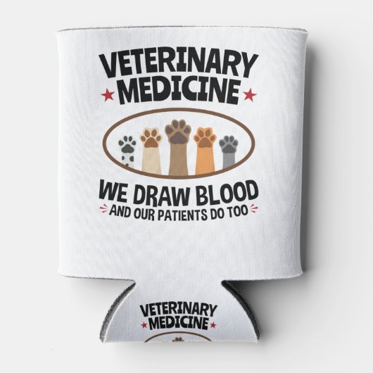 Vet Tech Veterinarian Funny Draw Blood Quote Blikjeskoeler (Voorkant)