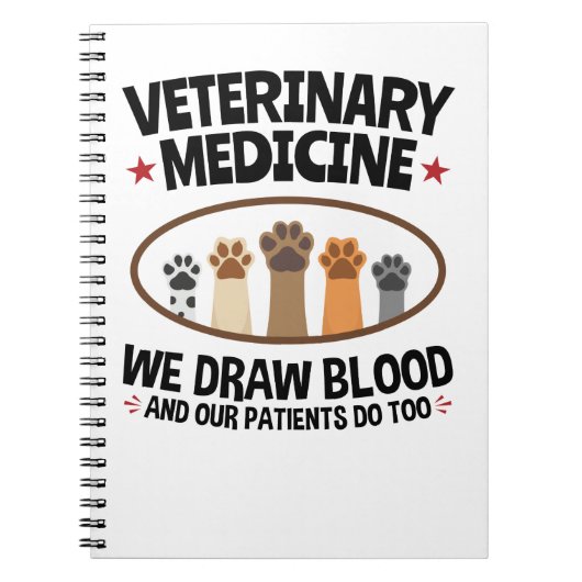 Vet Tech Veterinarian Funny Draw Blood Quote Notitieboek (Voorkant)