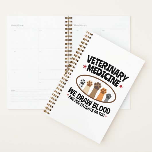 Vet Tech Veterinarian Funny Draw Blood Quote Planner (Display)