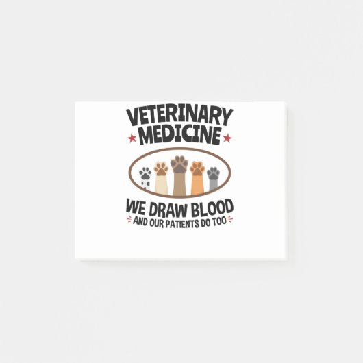 Vet Tech Veterinarian Funny Draw Blood Quote Post-it® Notes (Voorkant)