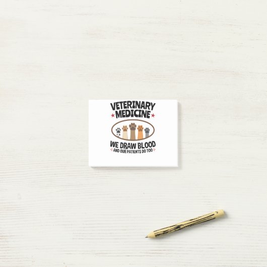 Vet Tech Veterinarian Funny Draw Blood Quote Post-it® Notes (Op bureau)