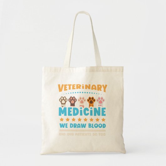 Vet Tech Veterinarian Funny Draw Blood Tote Bag (Voorkant)