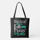 Vet Tech Veterinarian Technicia Funny Tote Bag (Achterkant)