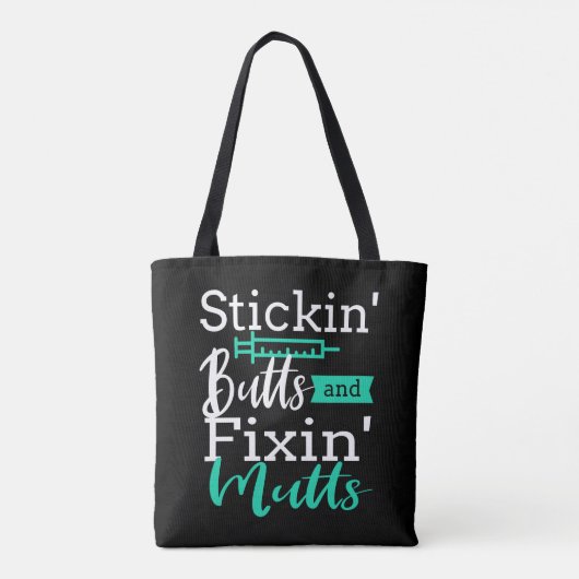 Vet Tech Veterinarian Technicia Funny Tote Bag (Achterkant)